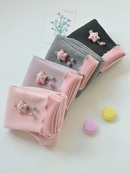 Fleece-Lined Star Leggings for Girls