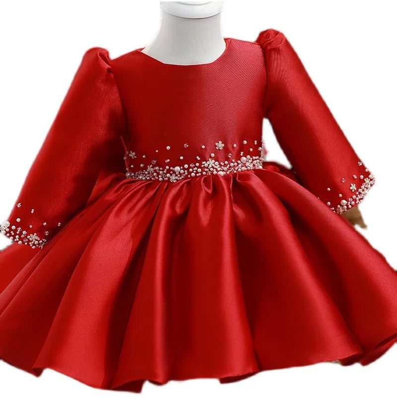 Crimson Blossom Princess Dress