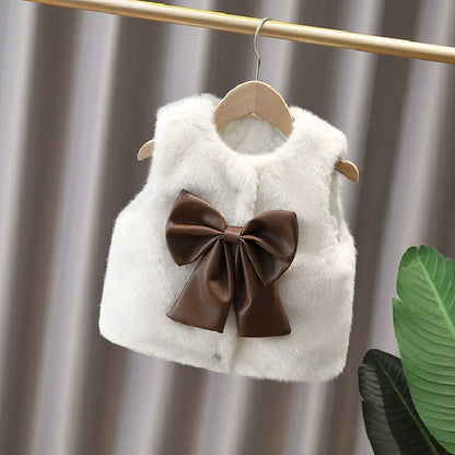 Velvet Bow Fur Vest