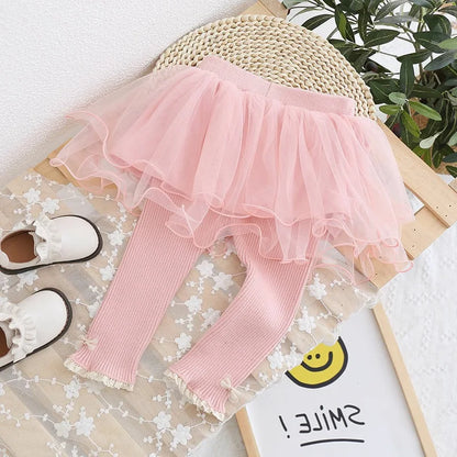 Tulle Skirt Leggings for Girls