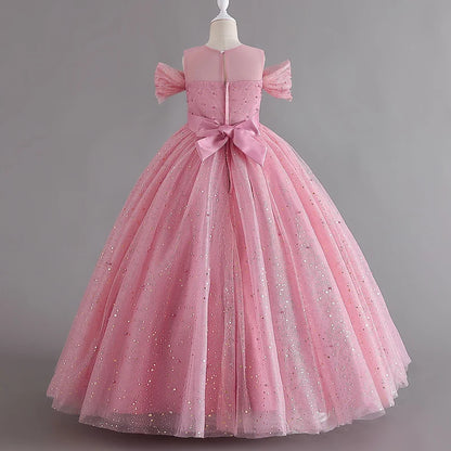 Long Princess Glitter Glamour Dress for Girls