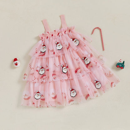 Santa Party Layered Tulle Dress