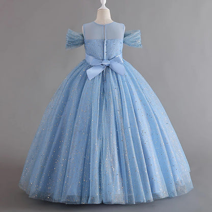 Long Princess Glitter Glamour Dress for Girls