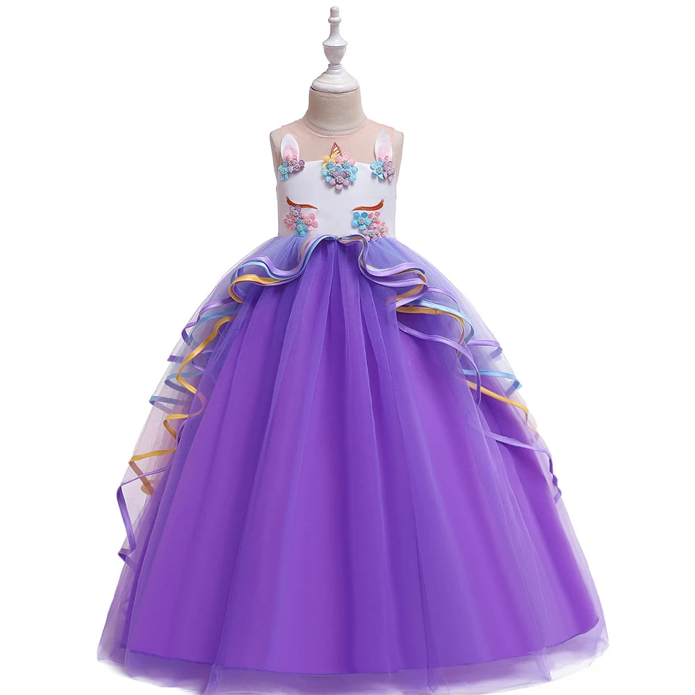 Magical Unicorn Princess Dress with Wings and Headband