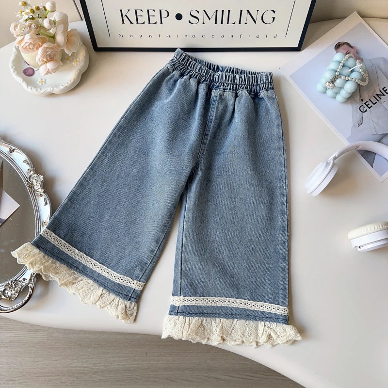 Denim Lace Girls Set
