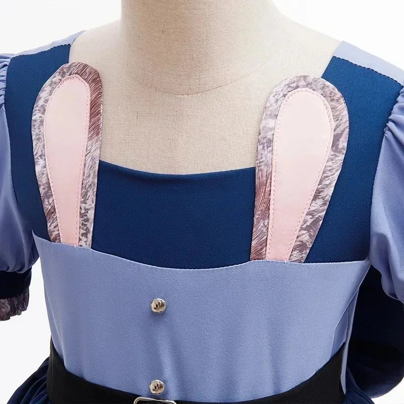 Blue Bunny Police-Style Costume Dress for Girls