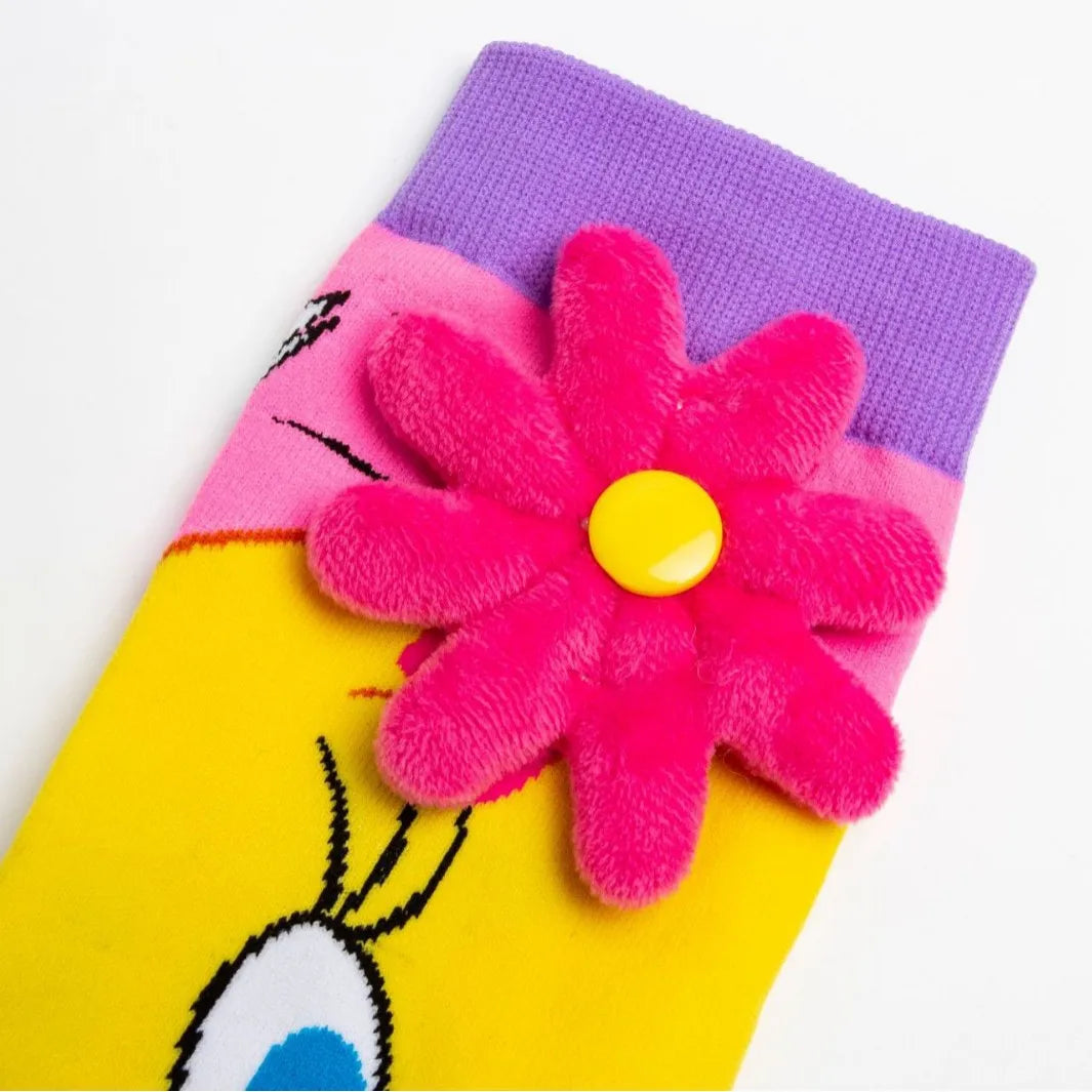 Bunny & Birdie Knee-High Socks for Girls – With 3D Flower and Ears