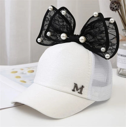 Sparkle Bunny Baseball Cap – Glam Bow Hat for Girls