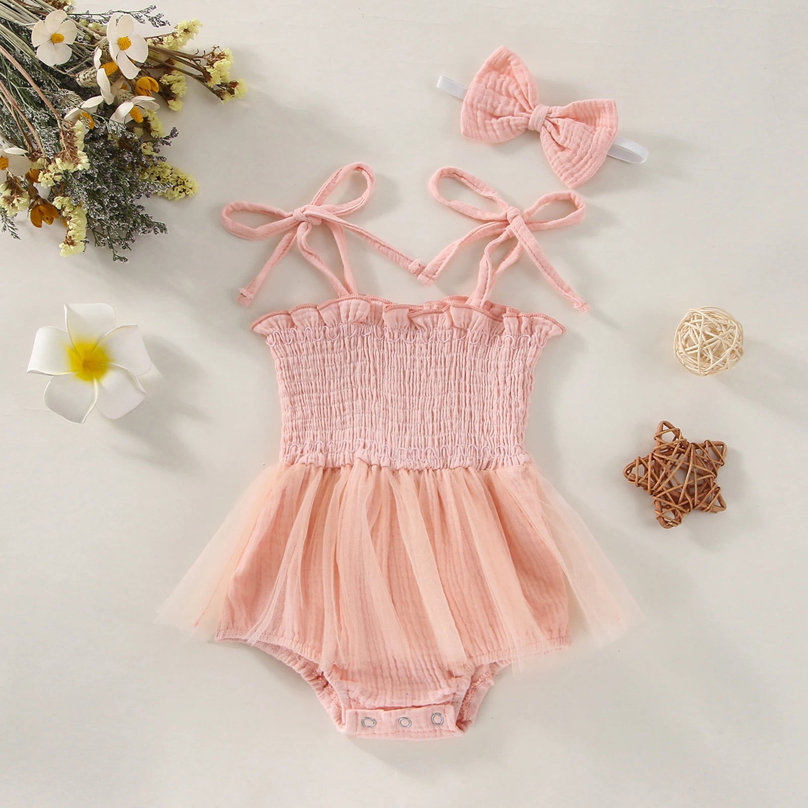 Princess Tulle Baby Romper Set