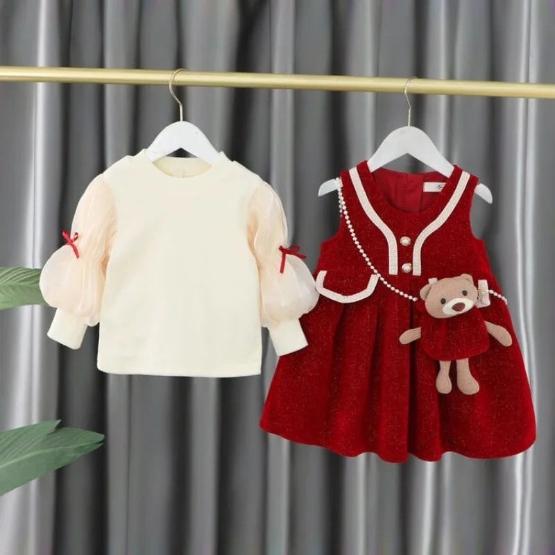 Charming Princess Teddy Dress Set