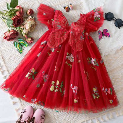 Red Butterfly Garden Dress