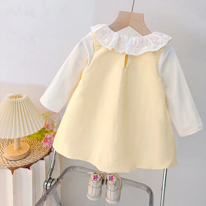 Bow Accent Long Sleeve Baby Dress