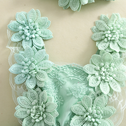 3D Blossom Lace Baby Romper Set