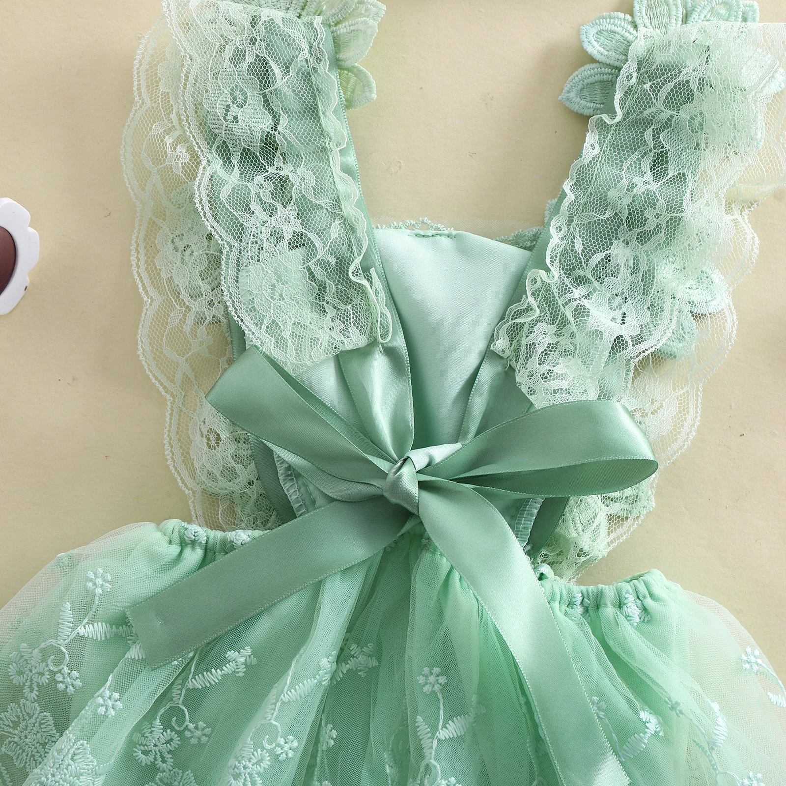 3D Blossom Lace Baby Romper Set