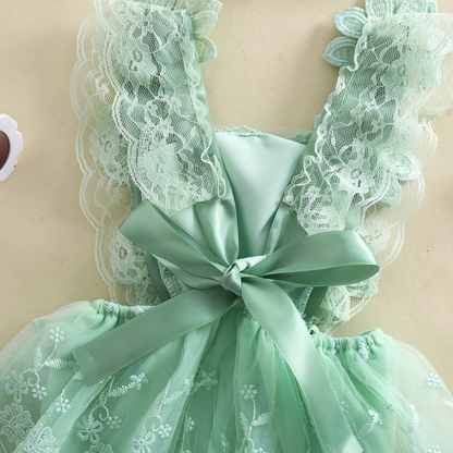 3D Blossom Lace Baby Romper Set