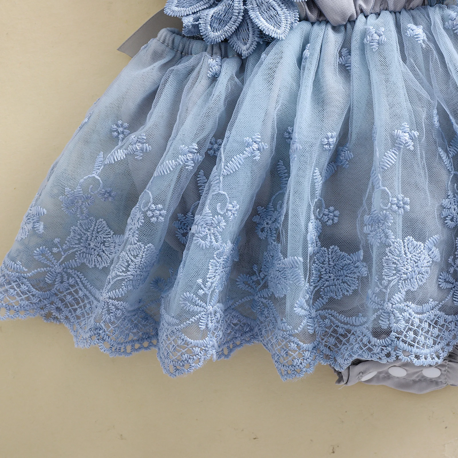 3D Blossom Lace Baby Romper Set