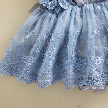 3D Blossom Lace Baby Romper Set