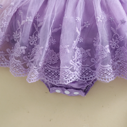 3D Blossom Lace Baby Romper Set