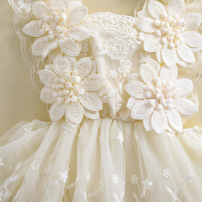 3D Blossom Lace Baby Romper Set