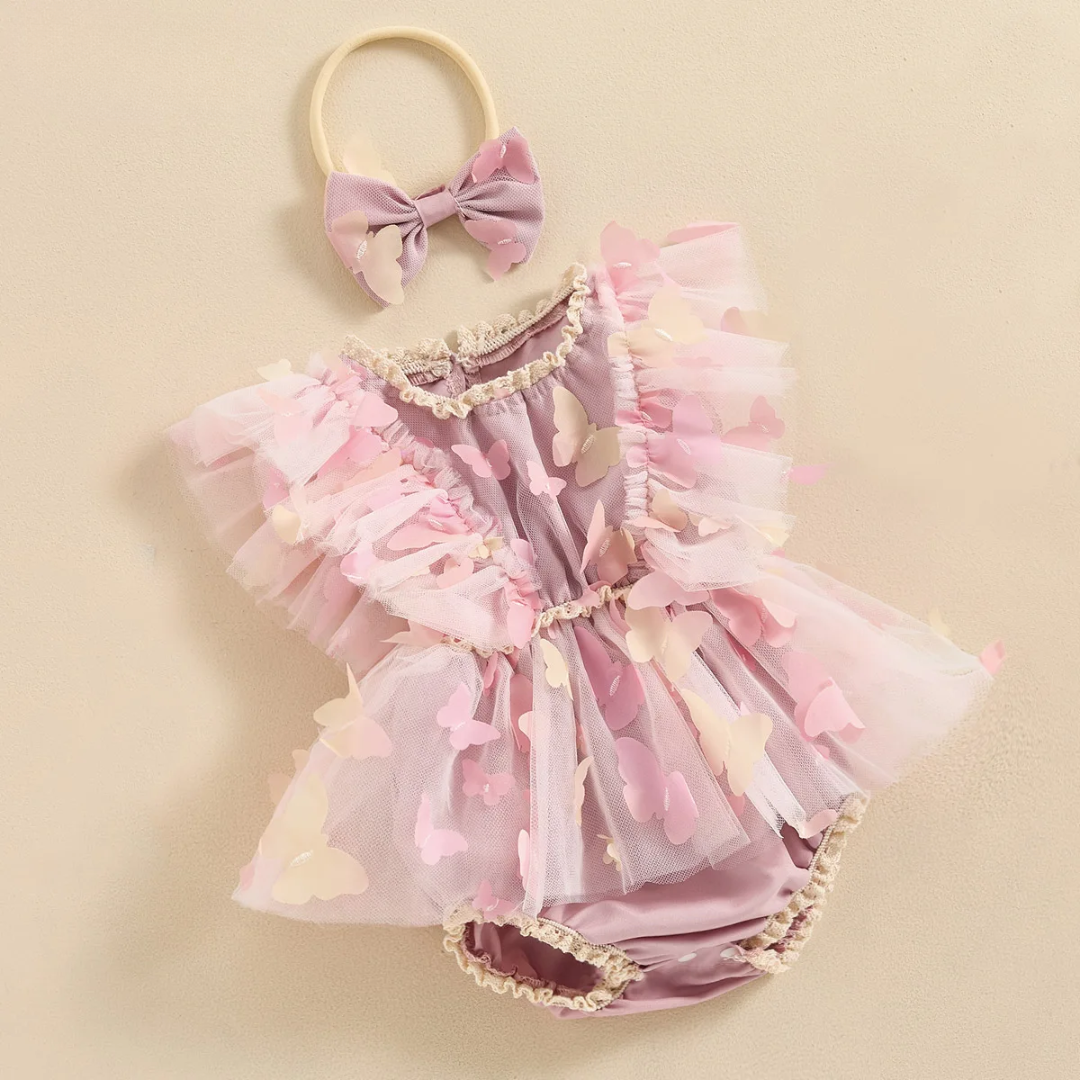 Butterfly Kisses Baby Romper Set